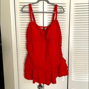 🚨NWT-Torrid Bright Red One Piece Ruched Swimsuit